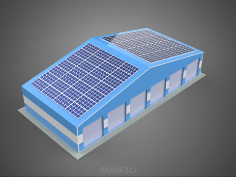 PAINEL SOLAR GARAGEM OFICINA ARMAZ&Eacute;M DEP&Oacute;SITO ARMAZENAMENTO Modelo 3D