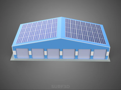 PAINEL SOLAR GARAGEM OFICINA ARMAZ&Eacute;M DEP&Oacute;SITO ARMAZENAMENTO Modelo 3D