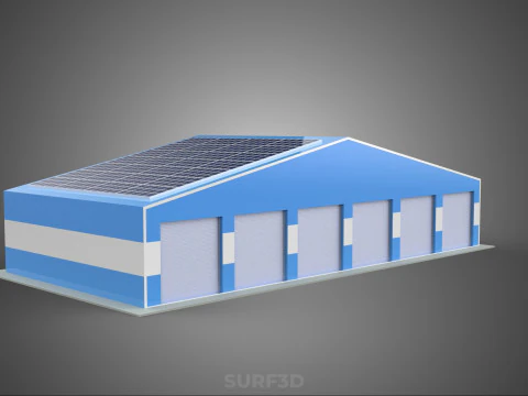 PAINEL SOLAR GARAGEM OFICINA ARMAZ&Eacute;M DEP&Oacute;SITO ARMAZENAMENTO Modelo 3D