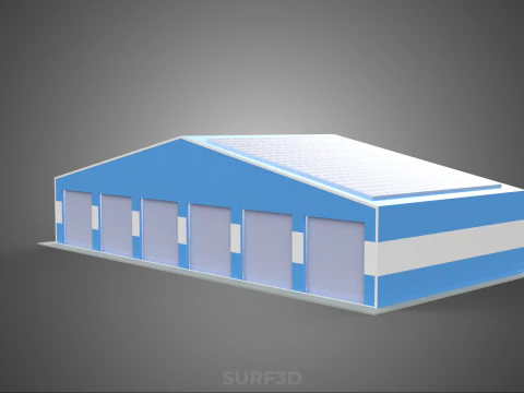 PAINEL SOLAR GARAGEM OFICINA ARMAZ&Eacute;M DEP&Oacute;SITO ARMAZENAMENTO Modelo 3D
