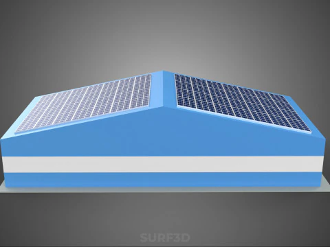 PAINEL SOLAR GARAGEM OFICINA ARMAZ&Eacute;M DEP&Oacute;SITO ARMAZENAMENTO Modelo 3D