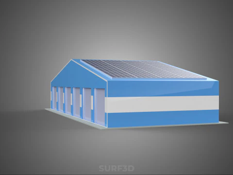 PAINEL SOLAR GARAGEM OFICINA ARMAZ&Eacute;M DEP&Oacute;SITO ARMAZENAMENTO Modelo 3D