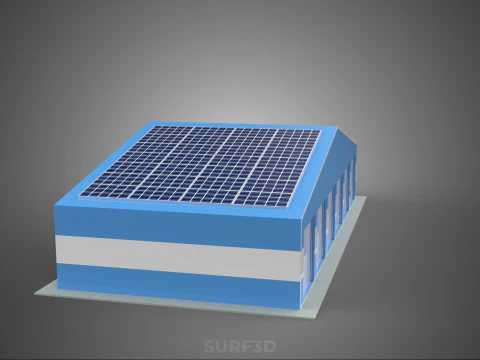 PAINEL SOLAR GARAGEM OFICINA ARMAZ&Eacute;M DEP&Oacute;SITO ARMAZENAMENTO Modelo 3D