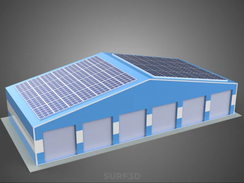 PAINEL SOLAR GARAGEM OFICINA ARMAZ&Eacute;M DEP&Oacute;SITO ARMAZENAMENTO Modelo 3D