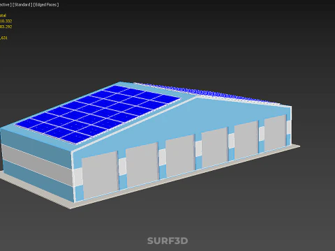PAINEL SOLAR GARAGEM OFICINA ARMAZ&Eacute;M DEP&Oacute;SITO ARMAZENAMENTO Modelo 3D