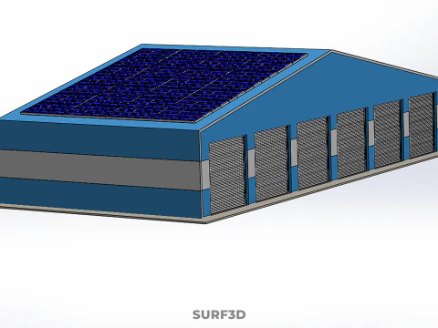 PAINEL SOLAR GARAGEM OFICINA ARMAZ&Eacute;M DEP&Oacute;SITO ARMAZENAMENTO Modelo 3D