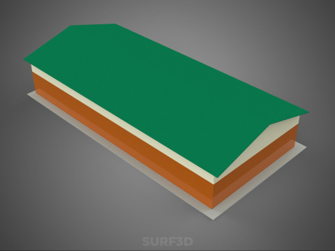 STANDARD INDUSTRIAL SHED WAREHOUSE STOREHOUSE DEPOT BARN BANK 3D Model