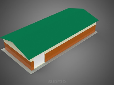 STANDARD INDUSTRIAL SHED WAREHOUSE STOREHOUSE DEPOT BARN BANK 3D Model