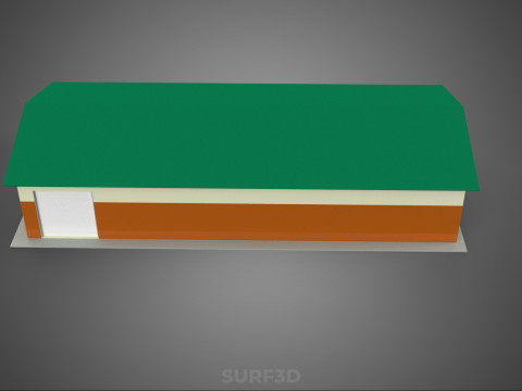 STANDARD INDUSTRIAL SHED WAREHOUSE STOREHOUSE DEPOT BARN BANK 3D Model