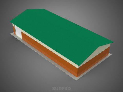 STANDARD INDUSTRIAL SHED WAREHOUSE STOREHOUSE DEPOT BARN BANK 3D Model