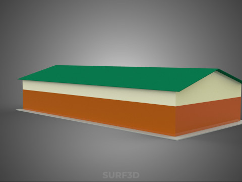 STANDARD INDUSTRIAL SHED WAREHOUSE STOREHOUSE DEPOT BARN BANK 3D Model