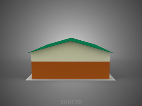 STANDARD INDUSTRIAL SHED WAREHOUSE STOREHOUSE DEPOT BARN BANK 3D Model