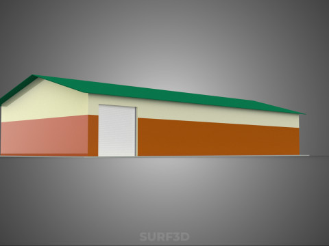 STANDARD INDUSTRIAL SHED WAREHOUSE STOREHOUSE DEPOT BARN BANK 3D Model