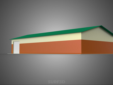 STANDARD INDUSTRIAL SHED WAREHOUSE STOREHOUSE DEPOT BARN BANK 3D Model
