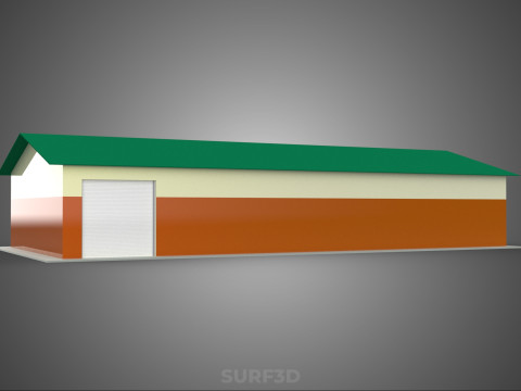 STANDARD INDUSTRIAL SHED WAREHOUSE STOREHOUSE DEPOT BARN BANK 3D Model