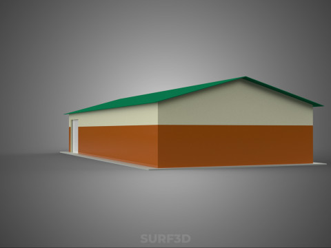 STANDARD INDUSTRIAL SHED WAREHOUSE STOREHOUSE DEPOT BARN BANK 3D Model