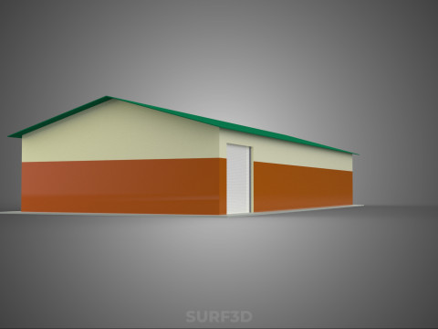 STANDARD INDUSTRIAL SHED WAREHOUSE STOREHOUSE DEPOT BARN BANK 3D Model