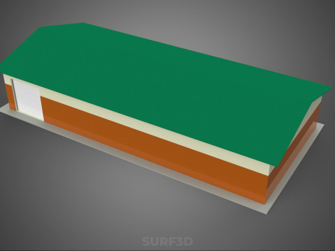 STANDARD INDUSTRIAL SHED WAREHOUSE STOREHOUSE DEPOT BARN BANK 3D Model