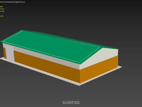 STANDARD INDUSTRIAL SHED WAREHOUSE STOREHOUSE DEPOT BARN BANK 3D Model