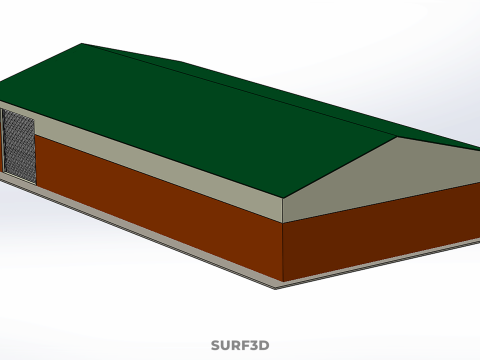 STANDARD INDUSTRIAL SHED WAREHOUSE STOREHOUSE DEPOT BARN BANK 3D Model