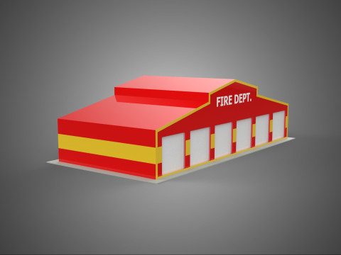 FIRE ENGINE GARAGE STATION FIREHOUSE DOOR BAY GATE DEPARTMENT 3D Modell