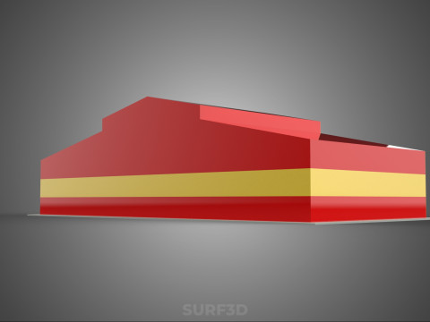फायर इंजन गैराज स्टेशन फायरहाउस डोर बे गेट विभाग 3D मॉडल