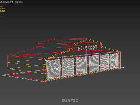 FIRE ENGINE GARAGE STATION FIREHOUSE DOOR BAY GATE DEPARTMENT 3D Model