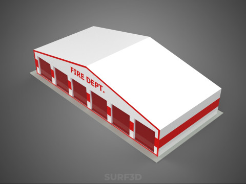 CAMION DE POMPIER POMPIER GARAGE GARE MAISON BUREAU PORTE Modèle 3D