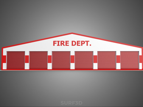 CAMION DE POMPIER POMPIER GARAGE GARE MAISON BUREAU PORTE Modèle 3D