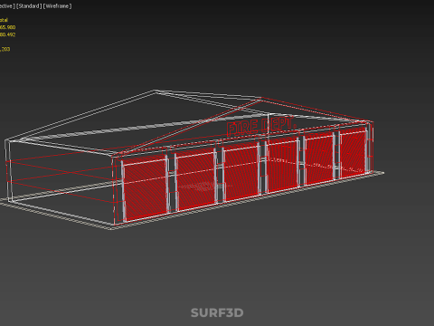 CAMION DE POMPIER POMPIER GARAGE GARE MAISON BUREAU PORTE Modèle 3D