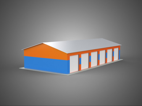COMMERCIAL GARAGE WORKSHOP BUILDING VEHICLE CAR PARKING STORAGE Model 3D
