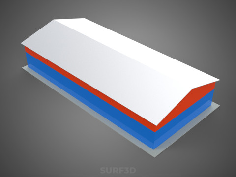 वाणिज्यिक गेराज कार्यशाला भवन वाहन कार पार्किंग भंडारण 3D मॉडल