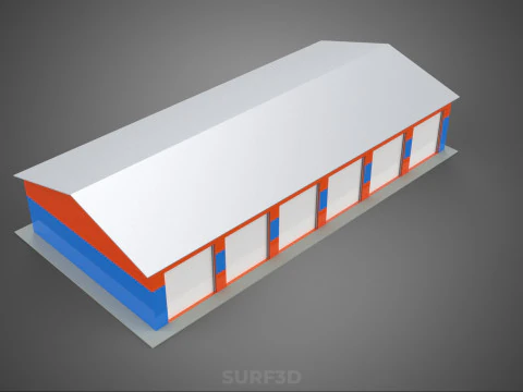 COMMERCIAL GARAGE WORKSHOP BUILDING VEHICLE CAR PARKING STORAGE 3D Model