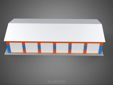 COMMERCIAL GARAGE WORKSHOP BUILDING VEHICLE CAR PARKING STORAGE 3D Model