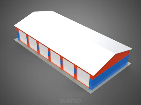 COMMERCIAL GARAGE WORKSHOP BUILDING VEHICLE CAR PARKING STORAGE 3D Model