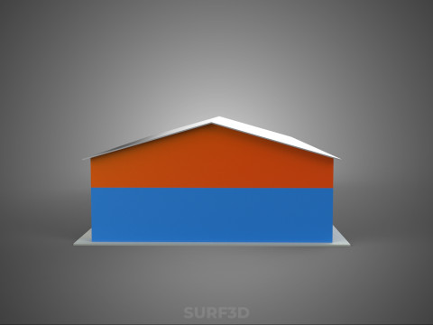 वाणिज्यिक गेराज कार्यशाला भवन वाहन कार पार्किंग भंडारण 3D मॉडल