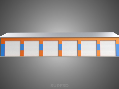 वाणिज्यिक गेराज कार्यशाला भवन वाहन कार पार्किंग भंडारण 3D मॉडल