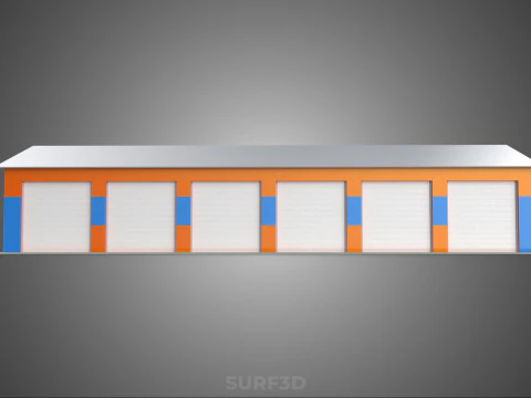 COMMERCIAL GARAGE WORKSHOP BUILDING VEHICLE CAR PARKING STORAGE 3D Model