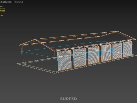 वाणिज्यिक गेराज कार्यशाला भवन वाहन कार पार्किंग भंडारण 3D मॉडल