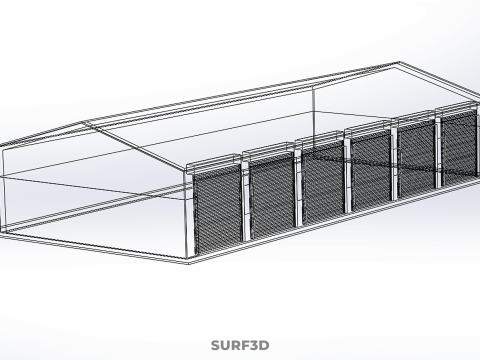 वाणिज्यिक गेराज कार्यशाला भवन वाहन कार पार्किंग भंडारण 3D मॉडल