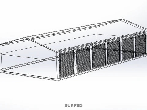 COMMERCIAL GARAGE WORKSHOP BUILDING VEHICLE CAR PARKING STORAGE 3D Model