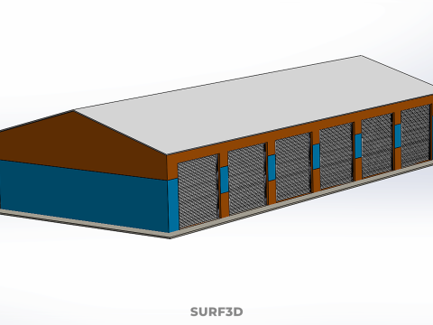 वाणिज्यिक गेराज कार्यशाला भवन वाहन कार पार्किंग भंडारण 3D मॉडल