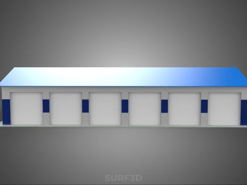 RACE TRACK PITSTOP LANE MOTORSPORT RACING PIT STOP GARAGE DOOR 3D Model