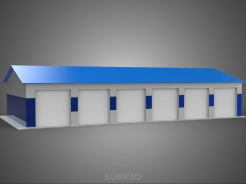 RACE TRACK PITSTOP LANE MOTORSPORT RACING PIT STOP GARAGE DOOR 3D Model