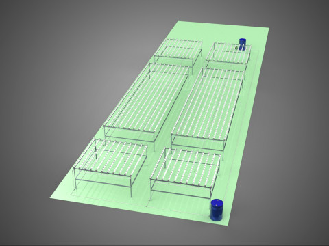 LARGE NFT FIELD AEROPONIC HYDROPONIC LAYOUT ARRAY ROW PLANT FARM Model 3D