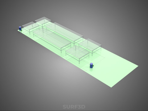 ВЕЛИКЕ ПОЛЕ NFT АЕРОПОНІКА ГІДРОПОНІКА ПЛАН МАСИВ РЯД ФЕРМА РОСЛИН 3D Модель