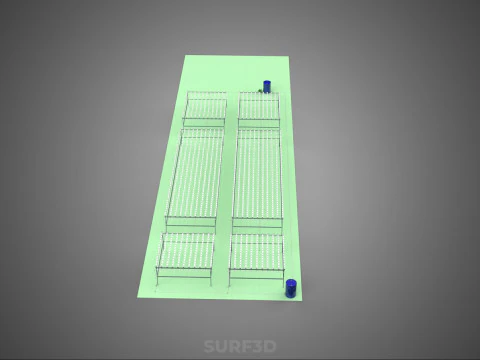 LARGE NFT FIELD AEROPONIC HYDROPONIC LAYOUT ARRAY ROW PLANT FARM 3D Model