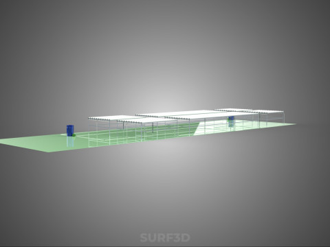 ВЕЛИКЕ ПОЛЕ NFT АЕРОПОНІКА ГІДРОПОНІКА ПЛАН МАСИВ РЯД ФЕРМА РОСЛИН 3D Модель