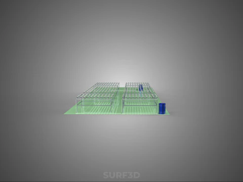 LARGE NFT FIELD AEROPONIC HYDROPONIC LAYOUT ARRAY ROW PLANT FARM 3D Model