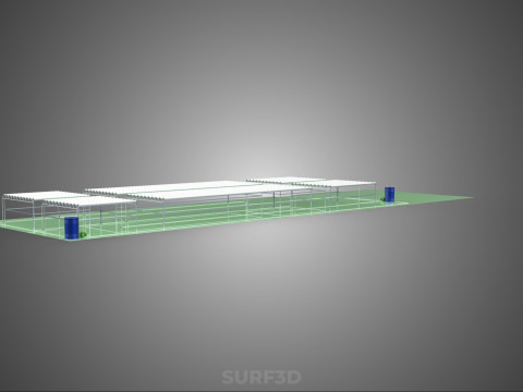 ВЕЛИКЕ ПОЛЕ NFT АЕРОПОНІКА ГІДРОПОНІКА ПЛАН МАСИВ РЯД ФЕРМА РОСЛИН 3D Модель
